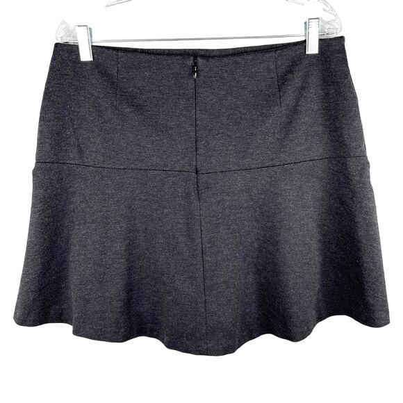 Thakoon Skirt Ponte Faux Wrap A-Line Charcoal Heather Stretch Large - Picture 5 of 9